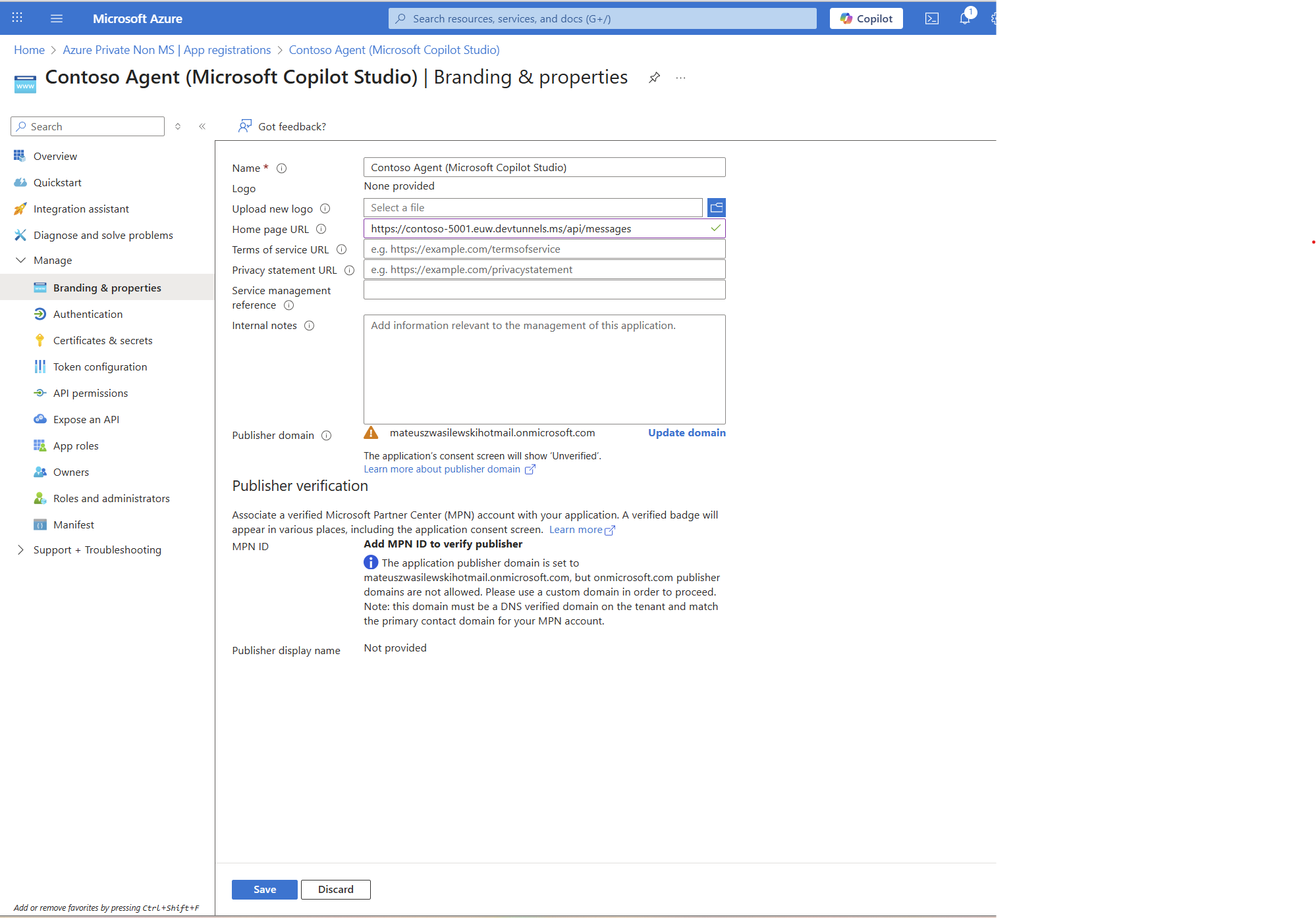 app registration